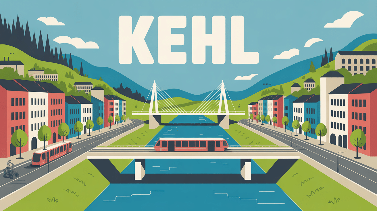 Panorama allemagne kehl pont fleuve