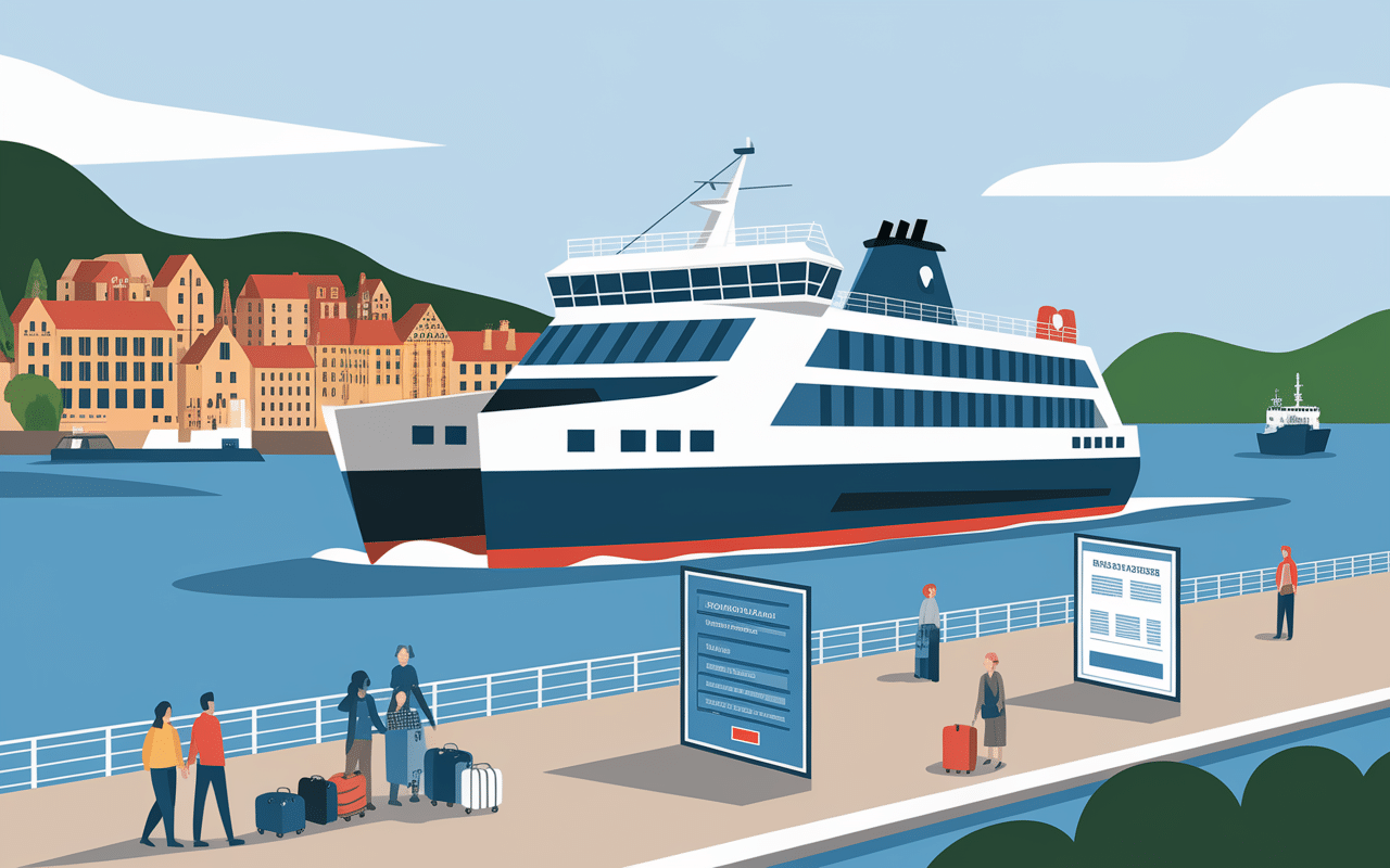 Ferry arrivant au port hvar voyageurs bagages