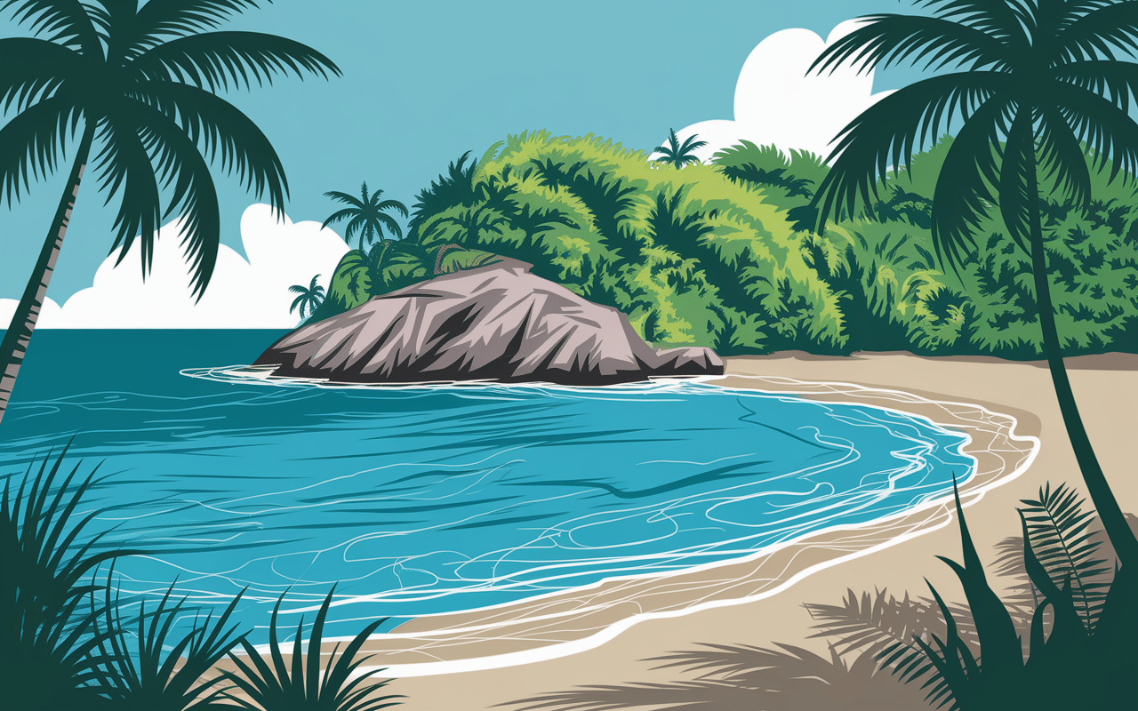 Nature plage de Petite Anse baie protégée végétation