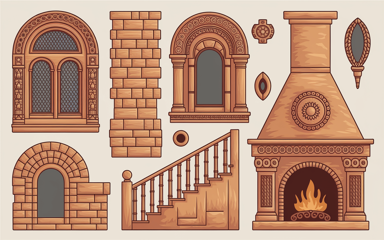 Détails architecturaux du chateau de bayon en Meurthe-et-Moselle