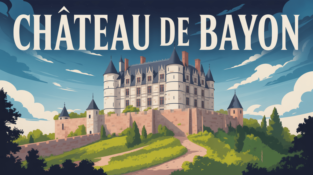 Vue panoramique du chateau de bayon sur une colline