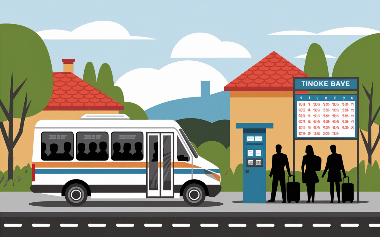 Comment se deplacer en Albanie arret de bus rural