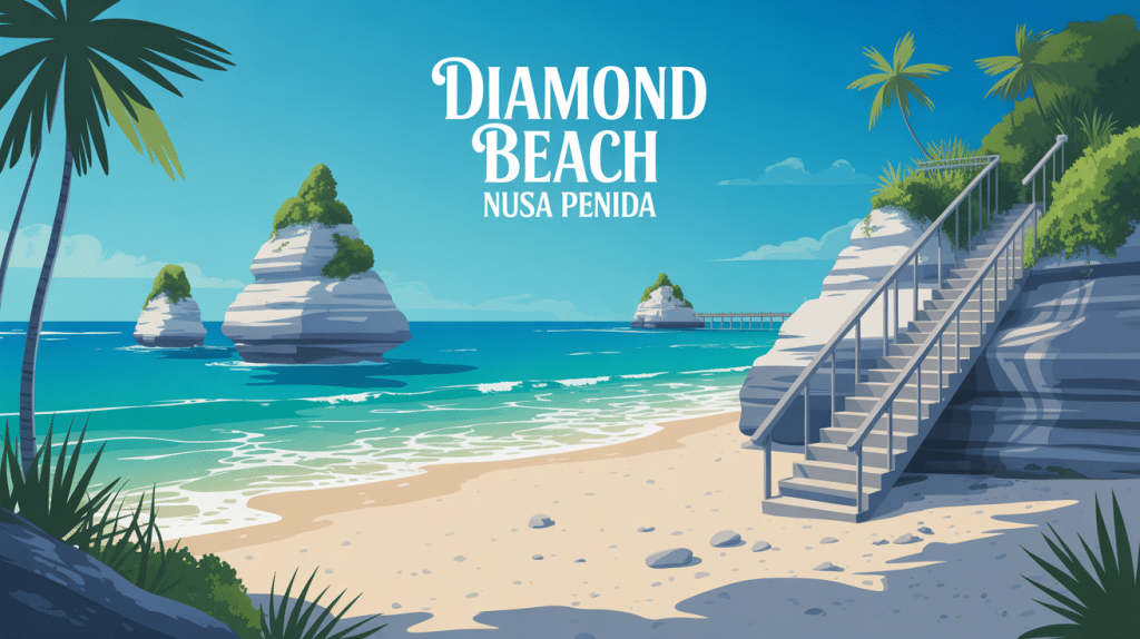 Diamond Beach Nusa Penida vue plage falaises océan