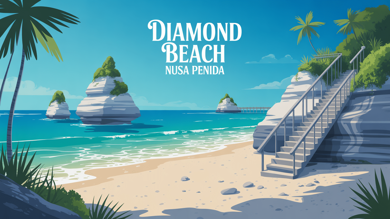 Diamond Beach Nusa Penida vue plage falaises océan