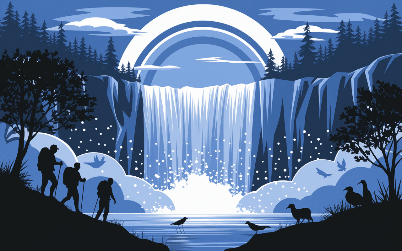 Cascade de Piscia faune locale randonneurs atmosphère