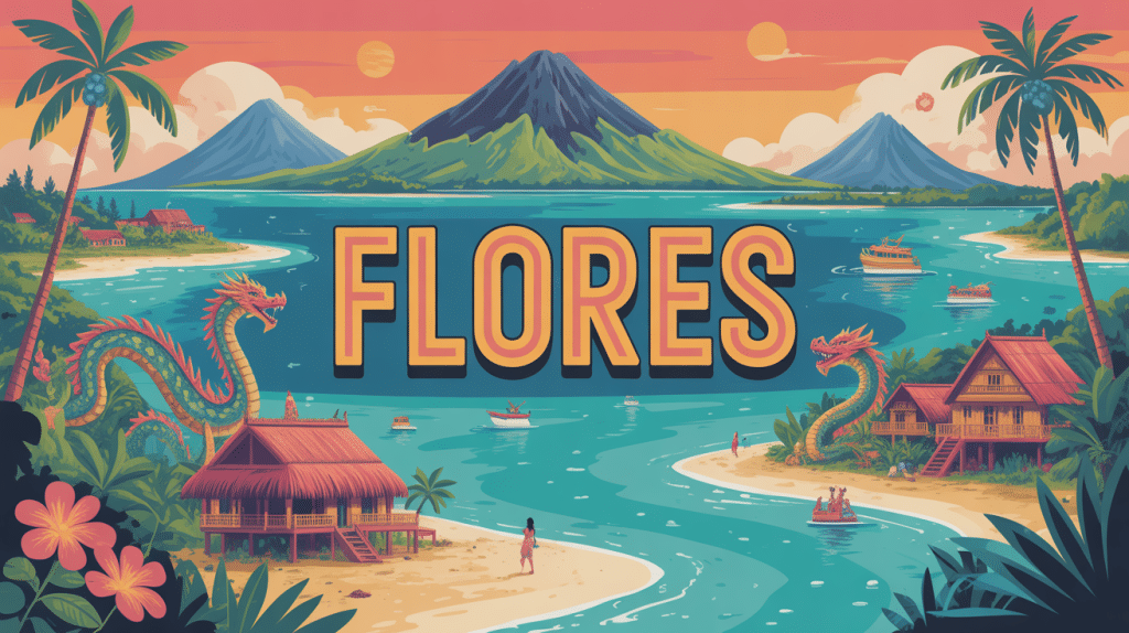 flores ile indonesienne volcan plage village dragon