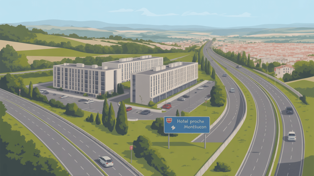 vue aérienne hotel montluçon proche autoroute