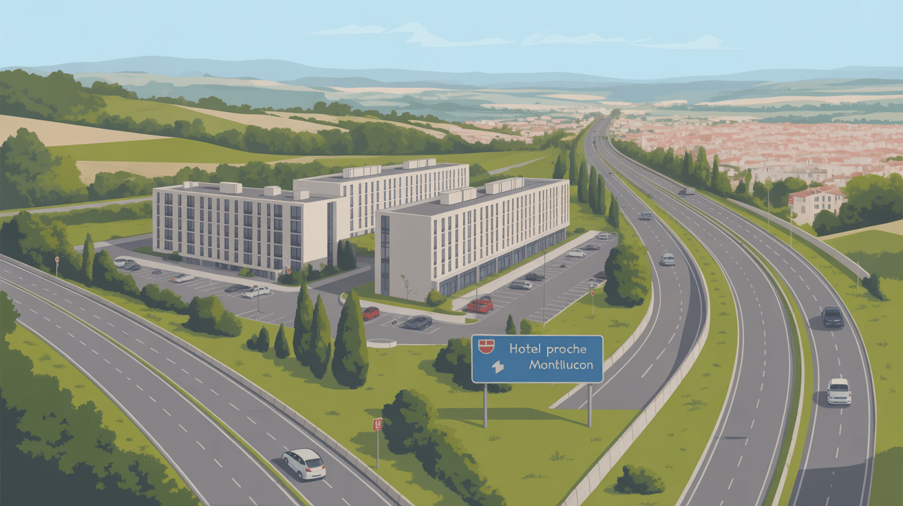 vue aérienne hotel montluçon proche autoroute