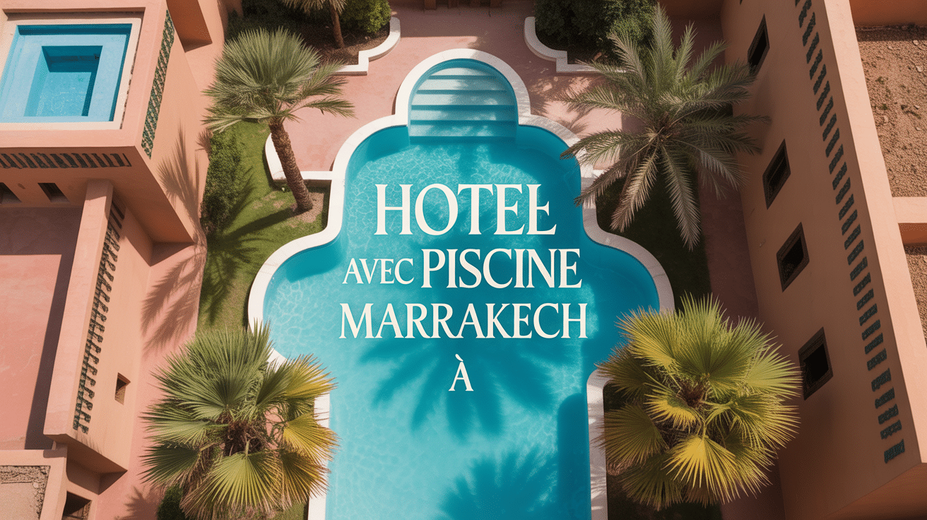 piscine turquoise hotel piscine marrakech palmiers architecture ocre