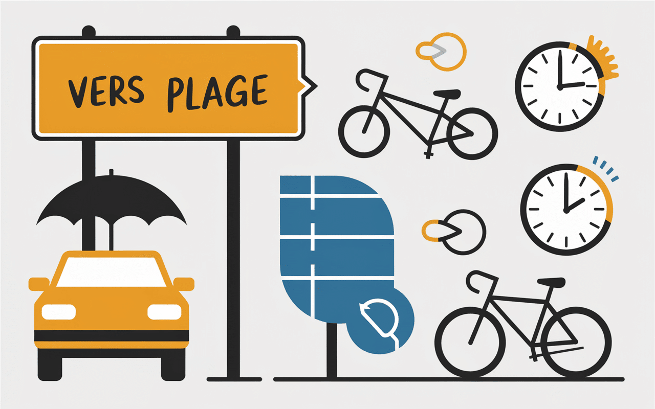 infographie accès stationnement plage du santana