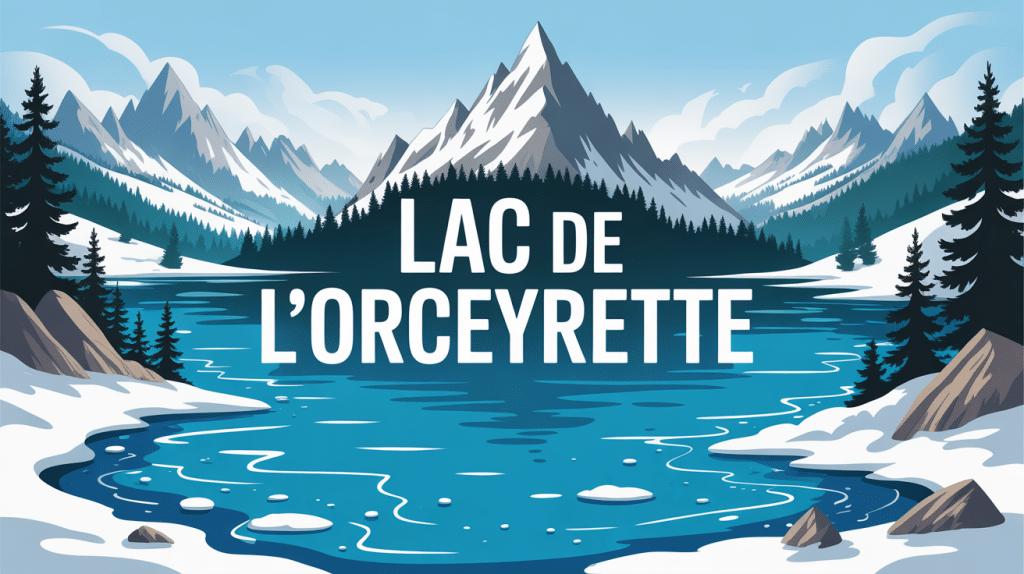 illustration lac de l'orceyrette montagnes forêts