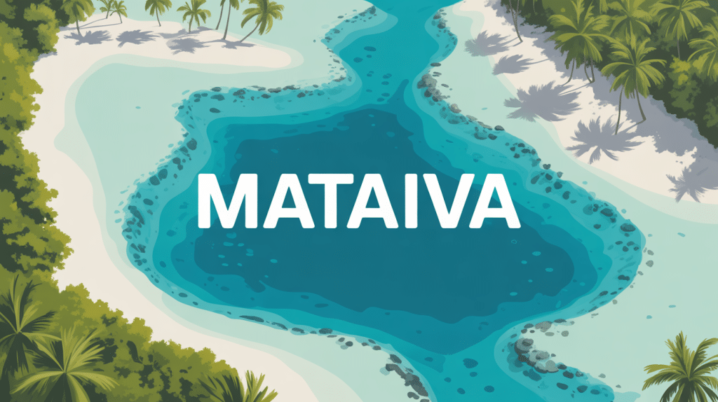 Photo aérienne du lagon de Mataiva atoll