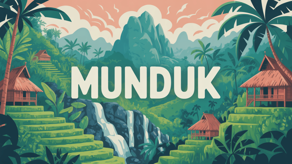 Vue sur Munduk rizières et cascades