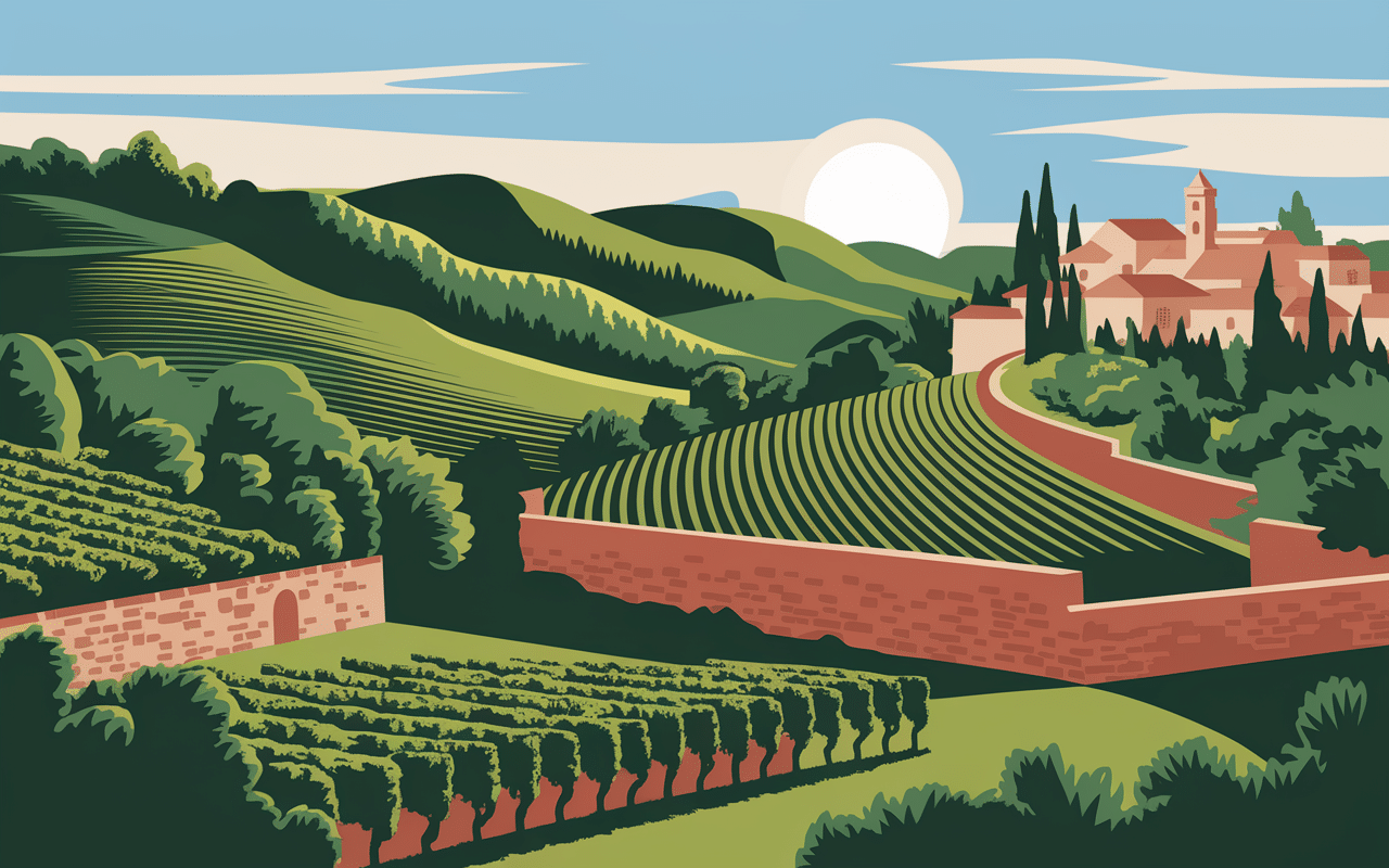 Collines et village latitude 43.6502211 longitude 3.374165