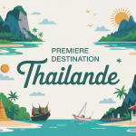 Où aller pour la première fois en Thaïlande illustration temples plages montagnes