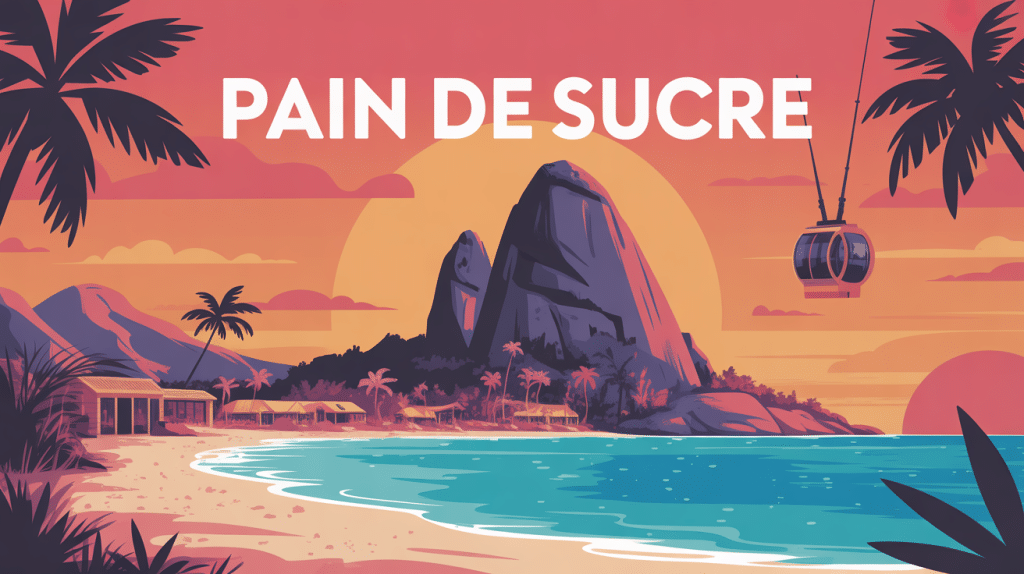 Pain de Sucre Rio de Janeiro illustration coucher de soleil téléphérique