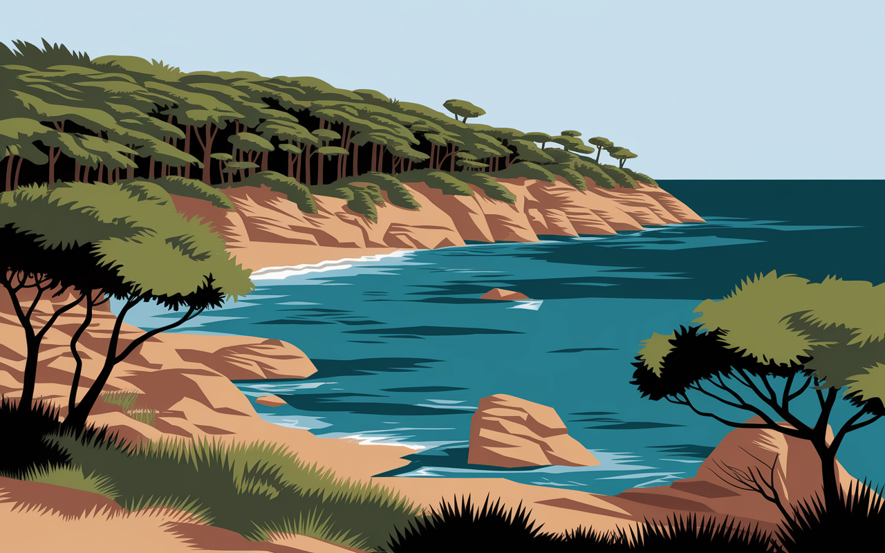 plage de l'escalet criques sauvages pinède côte