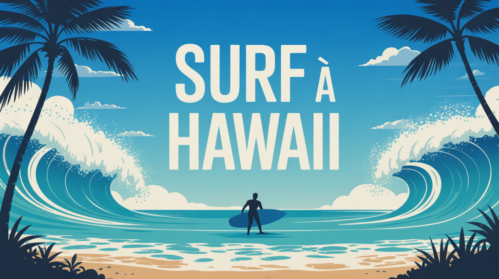 Surfen in Hawaii perfekte Wellen und Palmen
