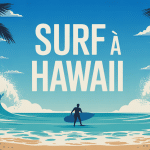 Surfen in Hawaii perfekte Wellen und Palmen