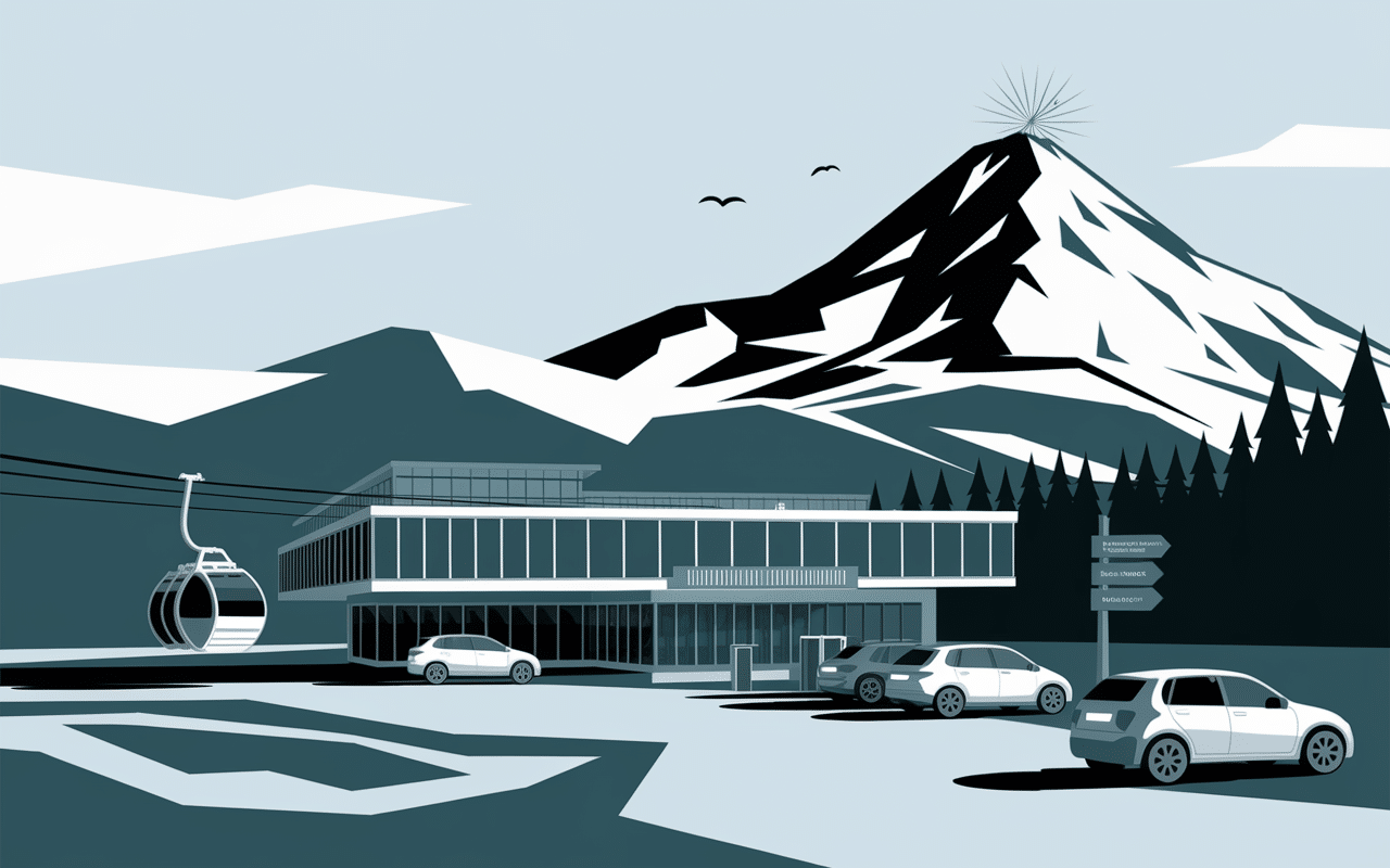 Station de départ téléphérique Etna montagne