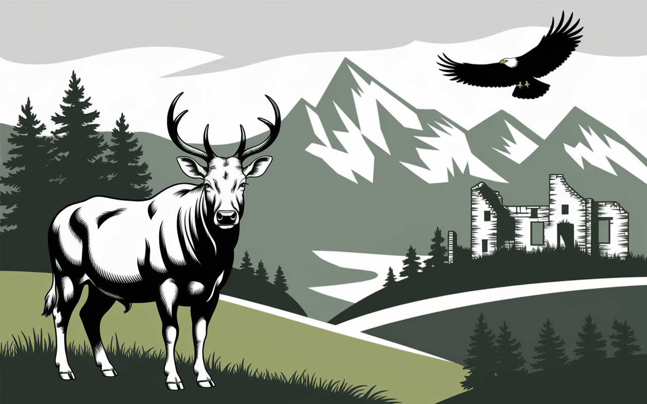 Cerf majestueux et montagnes à Torridon