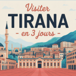 Visiter Tirana en 3 jours illustration capitale panoramique