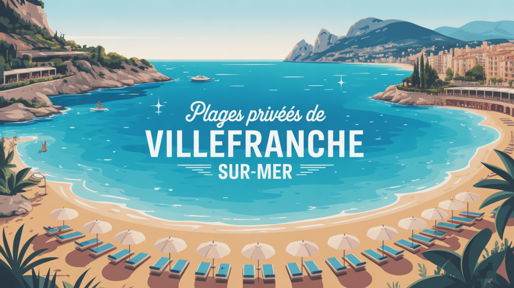 Vue aérienne d'une plage privée Villefranche sur Mer