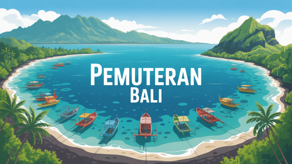 Vue panoramique baie pemuteran indonesia avec bateaux