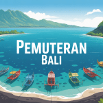 Vue panoramique baie pemuteran indonesia avec bateaux