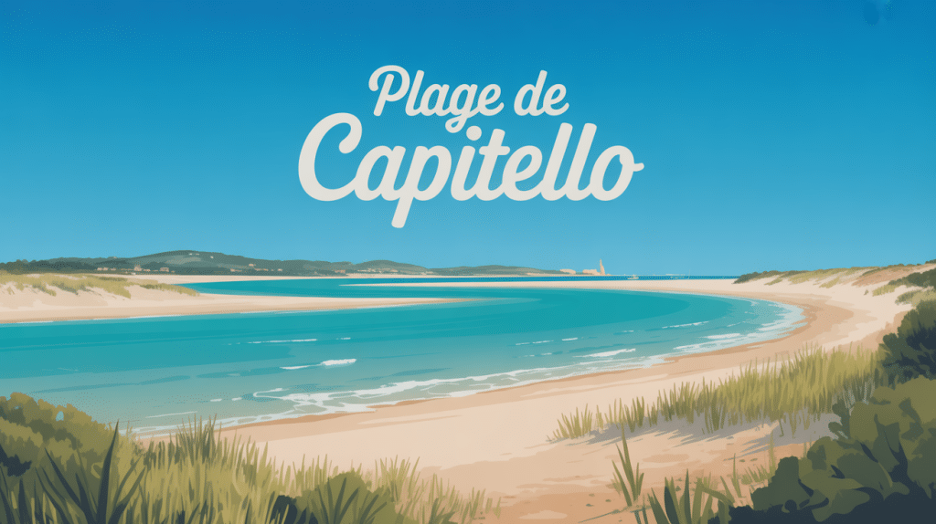 Vue panoramique plage de Capitello, sable doré et eaux turquoise