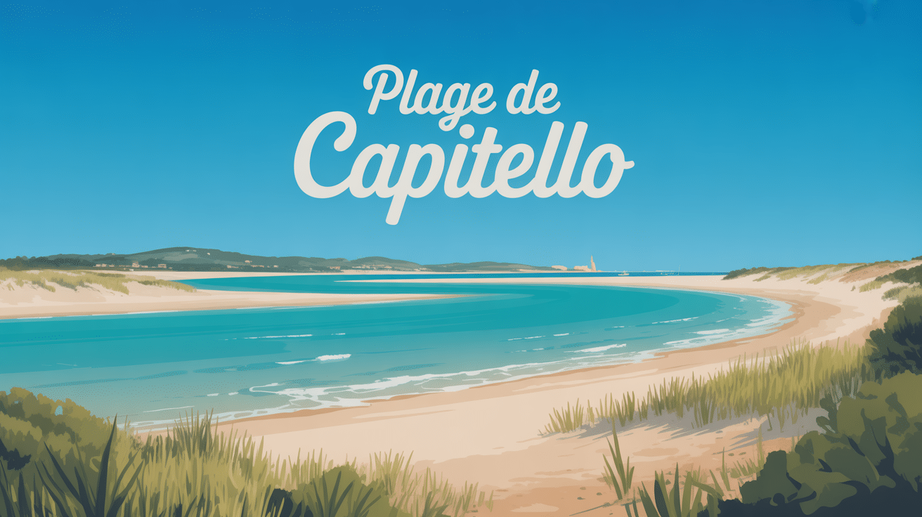 Vue panoramique plage de Capitello, sable doré et eaux turquoise
