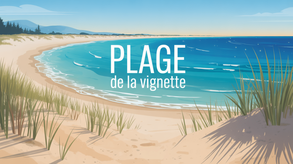 Vue panoramique plage de la vignette avec sable doré et pinède