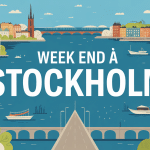 Vue panorama ville week end à stockholm ponts et couleurs