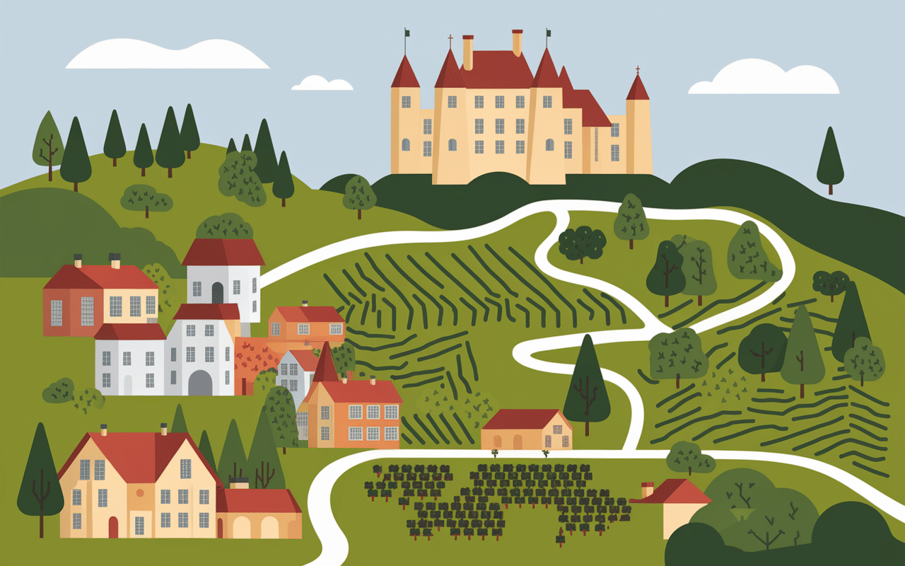 Carte avec villages et vignobles week end Alsace