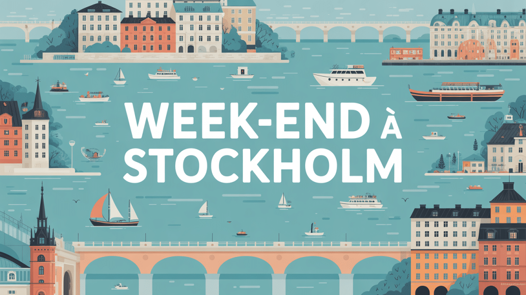 Vue aérienne de Stockholm îles ponts couleurs pastel wknd stockholm