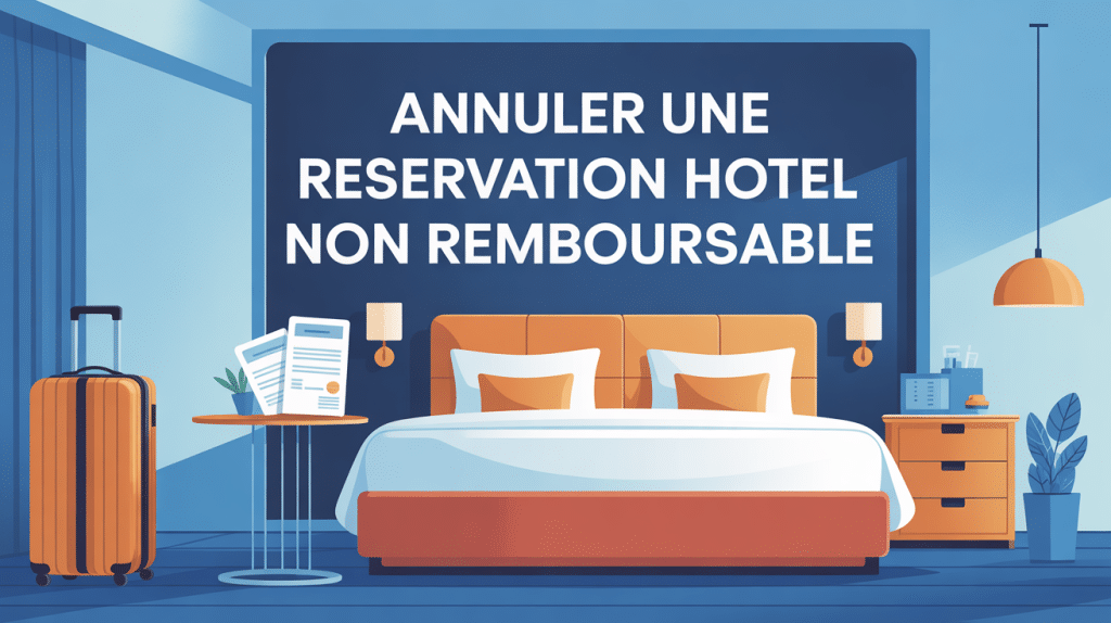 Chambre d'hôtel stylisée pour annulation hôtel non remboursable