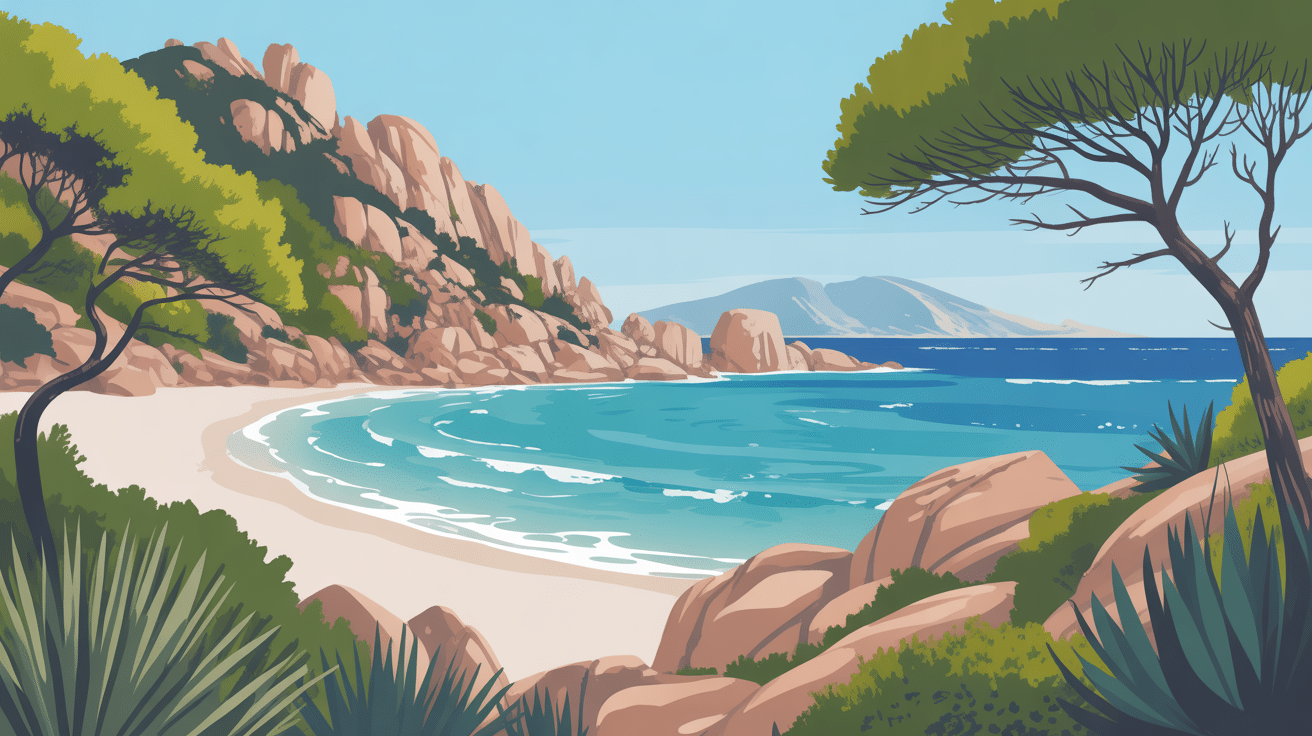 paysage naturel cala d orzu sable blanc eaux claires