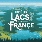 Carte des lac en France vue panoramique aérienne