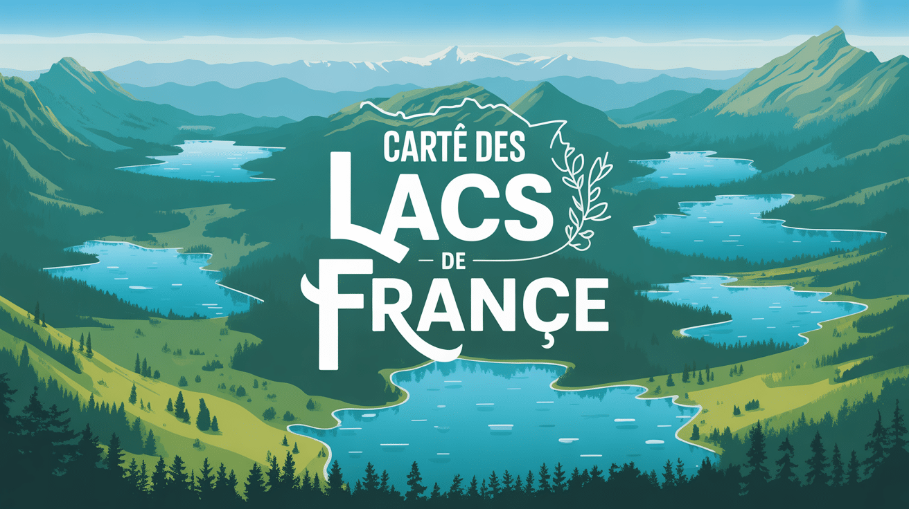 Carte des lac en France vue panoramique aérienne