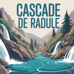 Cascade de Radule stylisée avec bassins turquoise