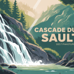 Cascade du Sault entourée de forêt Tarn