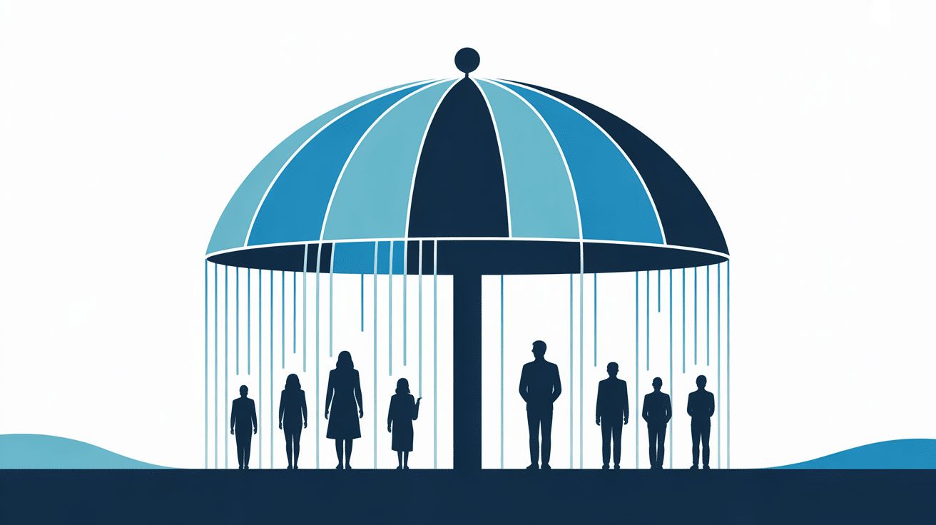 illustration technique cascade parapluie mécanisme eau