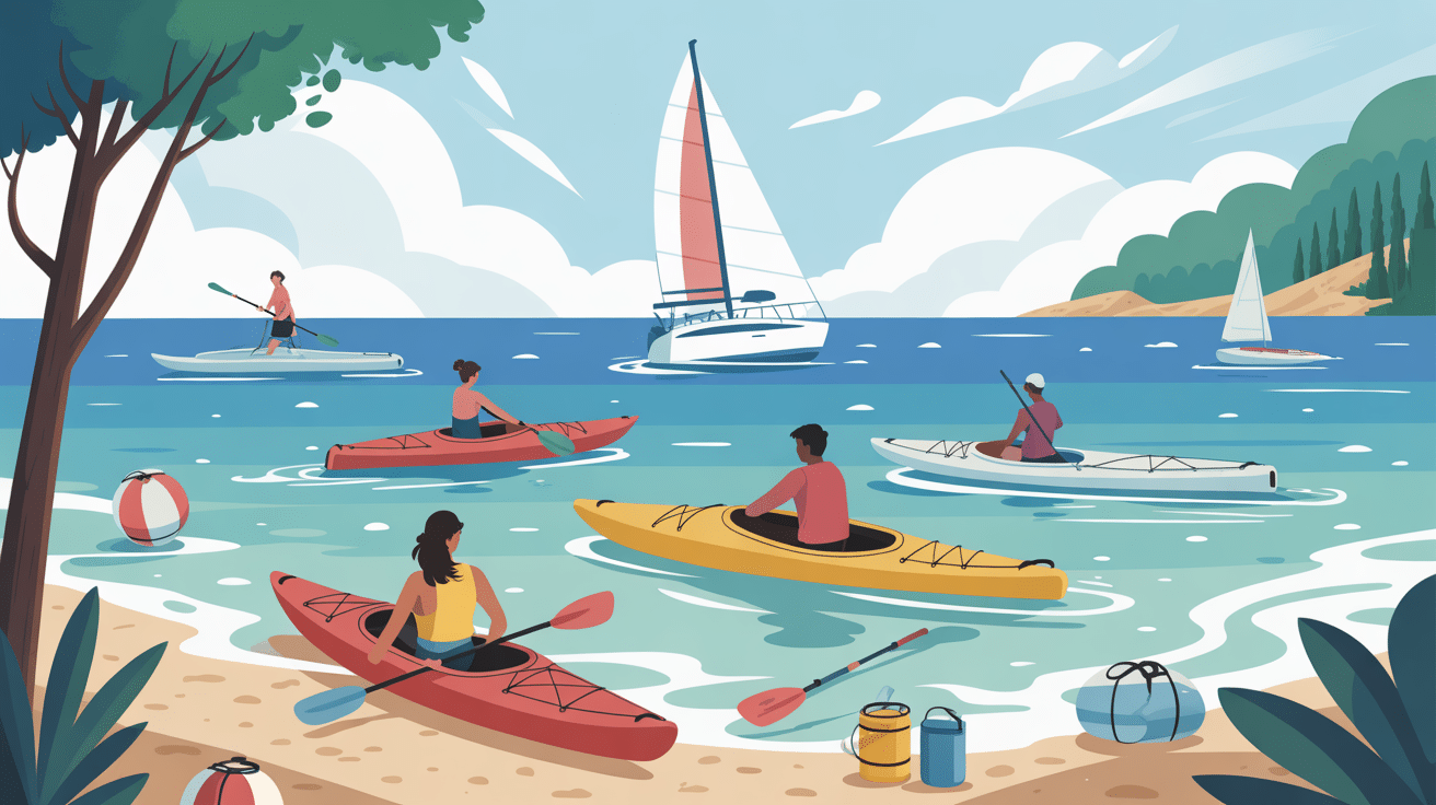 Activités nautiques kayak paddle plage golfu di lava