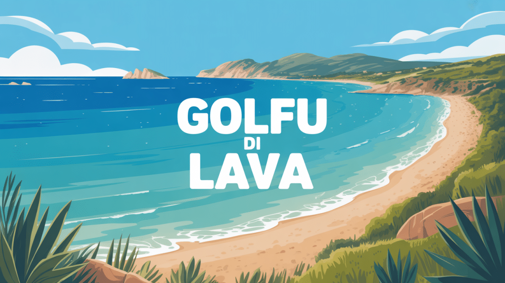 Vue panoramique du golfu di lava plage sable et eaux turquoise