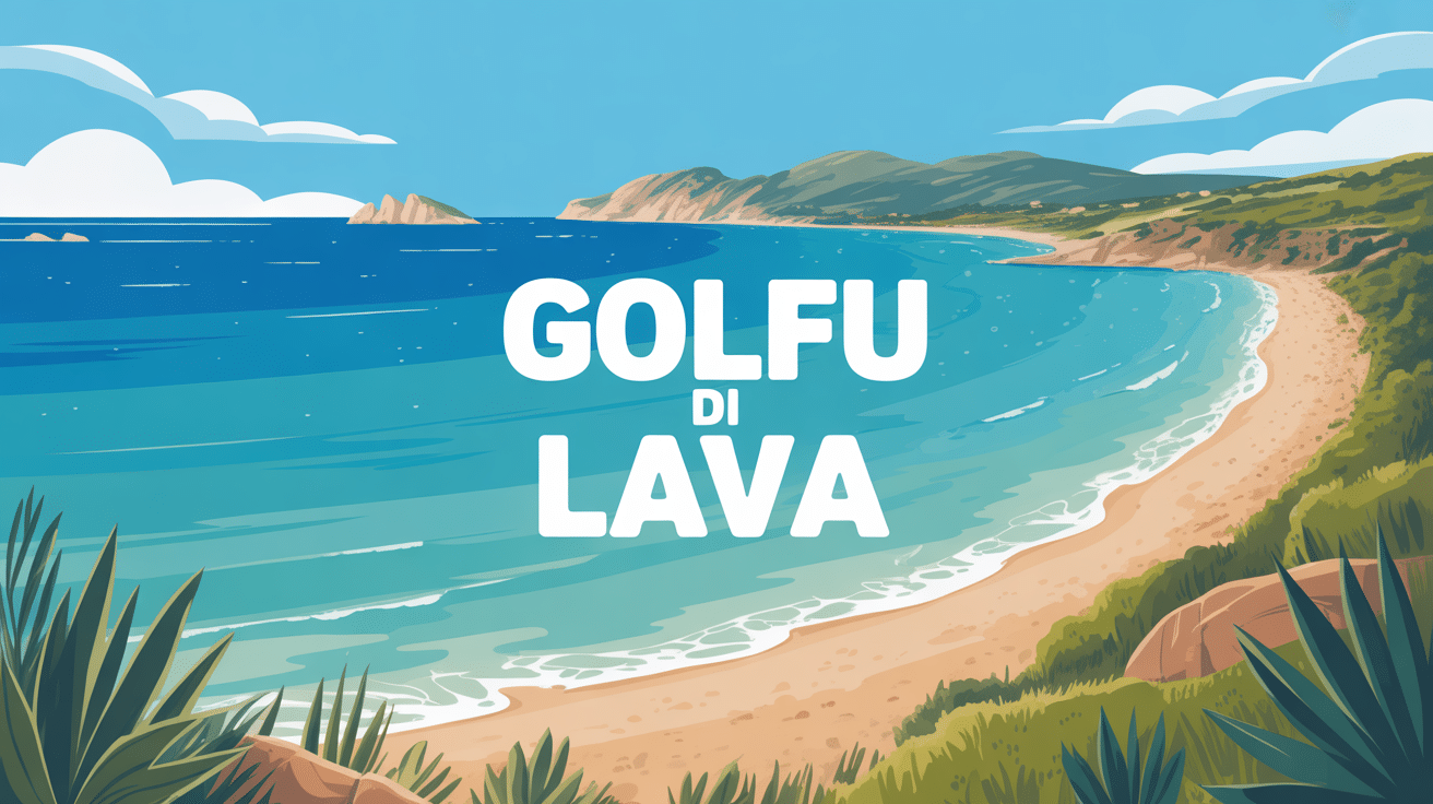 Vue panoramique du golfu di lava plage sable et eaux turquoise