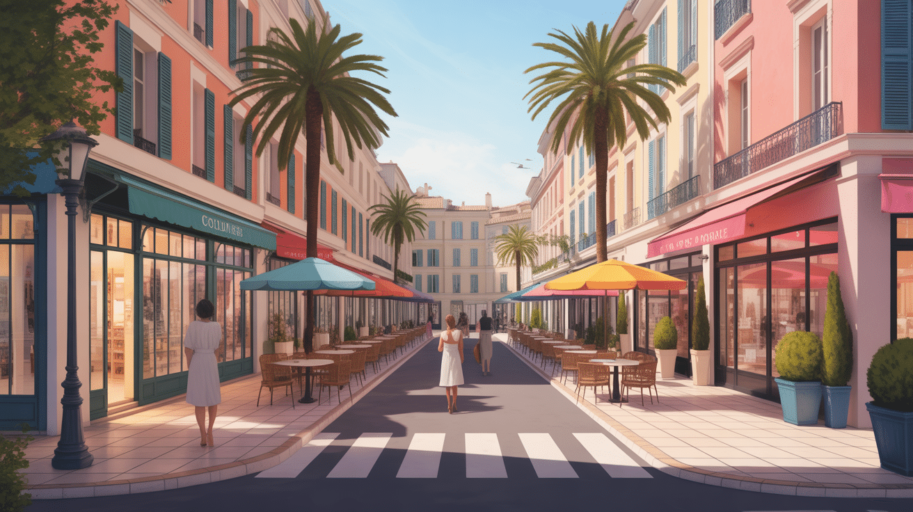 Carré d'Or Cannes rues élégantes boutiques luxe