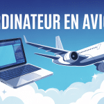 ordinateur avion en vol écran lumineux
