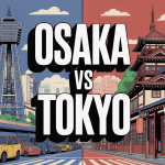osaka ou tokyo illustration contraste moderne et traditionnel