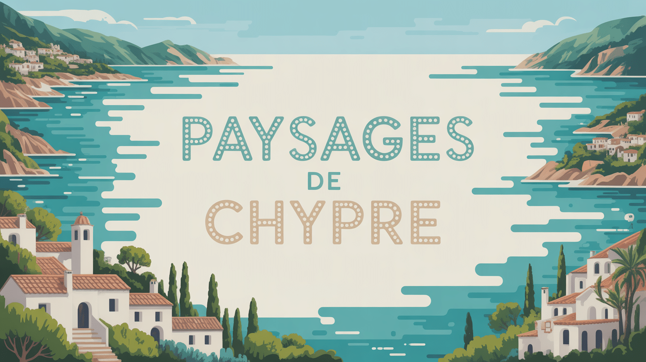 Paysage Chypre vue mosaïque méditerranéenne
