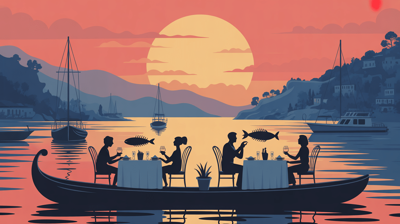 Pont galata coucher de soleil et dégustation poisson